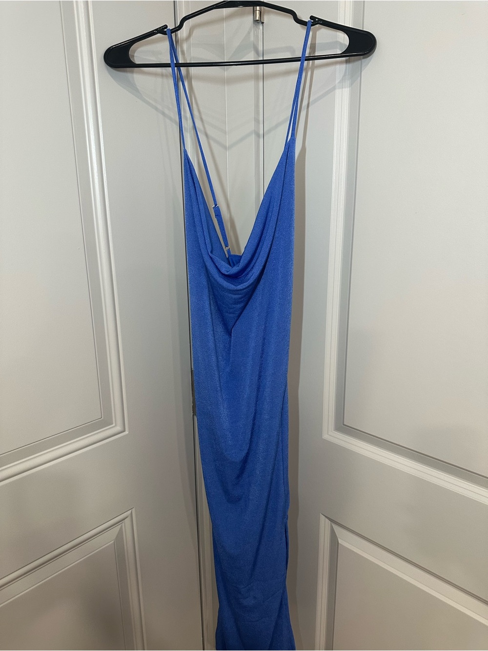 Forever 21 Blue Cowl Neck Midi Slip Dress